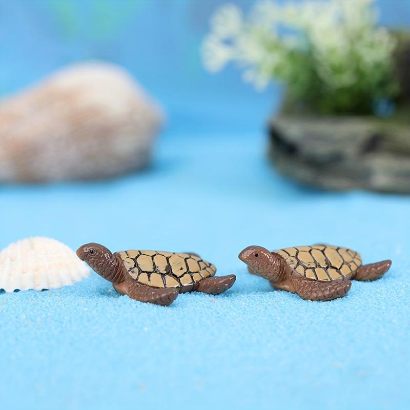 Mini Turtle Ornament for Aquarium, Set of 2
