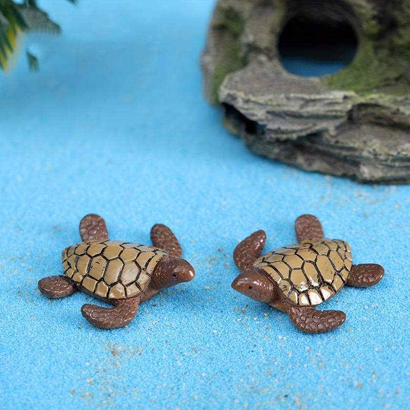 Mini Turtle Ornament for Aquarium, Set of 2