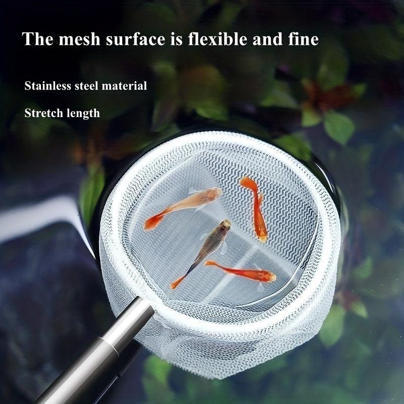 Stainless Steel Retractable Fish Net for Small Fish & Shrimp in Aquariums