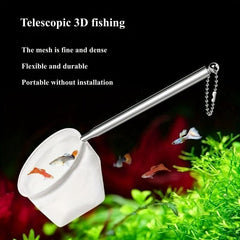 Stainless Steel Retractable Fish Net for Small Fish & Shrimp in Aquariums