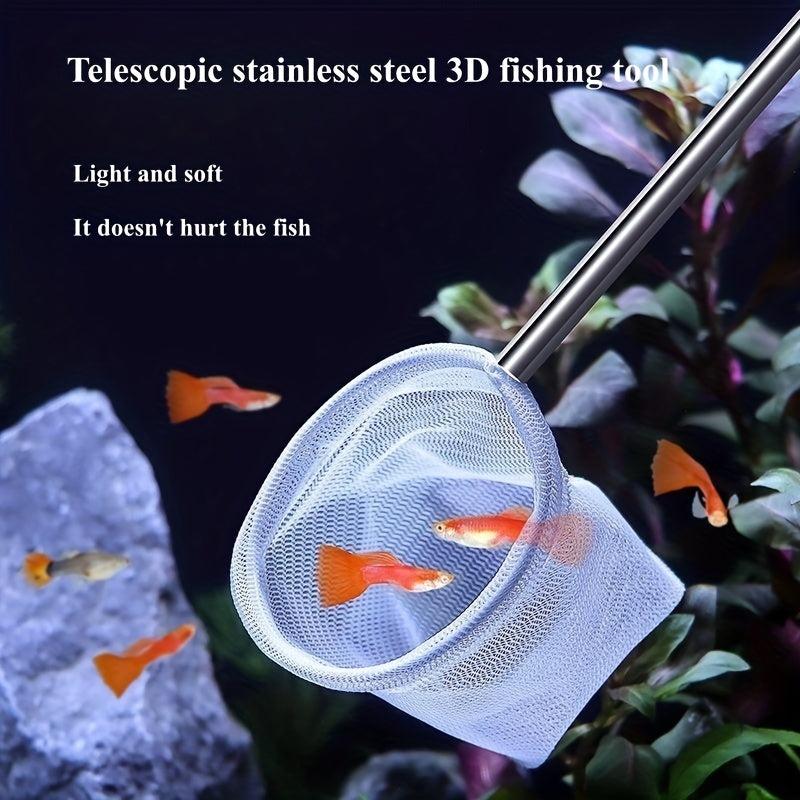 Stainless Steel Retractable Fish Net for Small Fish & Shrimp in Aquariums