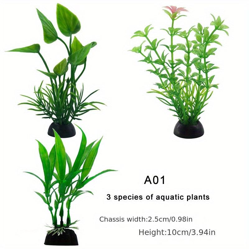 3pc Artificial Aquatic Plants Aquarium Decoration Plastic Plants