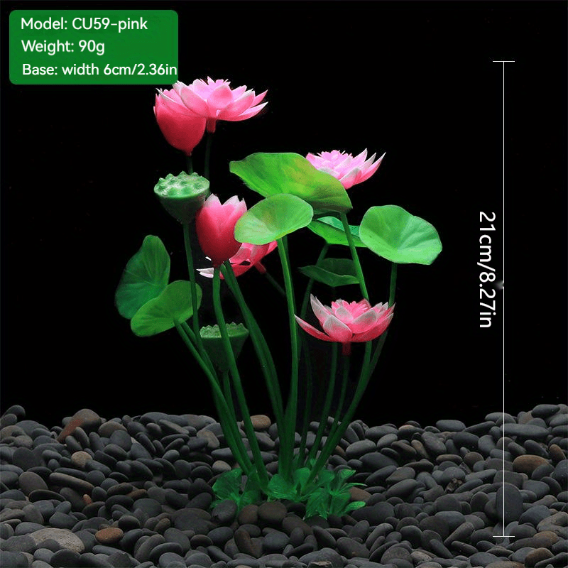 Artificial Lotus Aquarium Ornaments, Aquatic Grass and Flowers