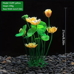 Artificial Lotus Aquarium Ornaments, Aquatic Grass and Flowers