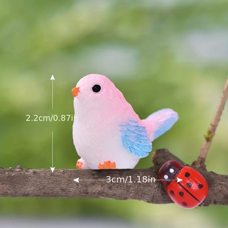 4pcs Bird Ornaments Micro Landscape Resin Crafts Diy