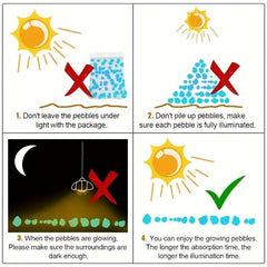 200pcs Luminous Stones Garden Fish Tank Gravel Outdoor Decoration