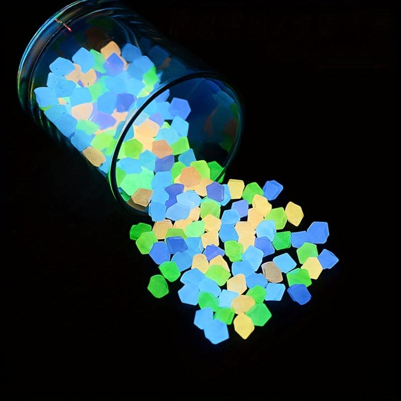 50-100pcs Luminous Aquarium Stones Fish Tank Outdoor Pebbles Decoration