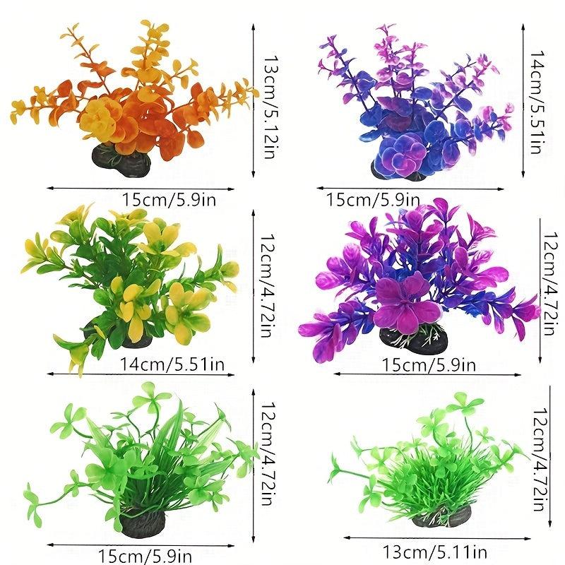 6pcs Artificial Aquatic Plants for Vibrant Aquarium Landscape