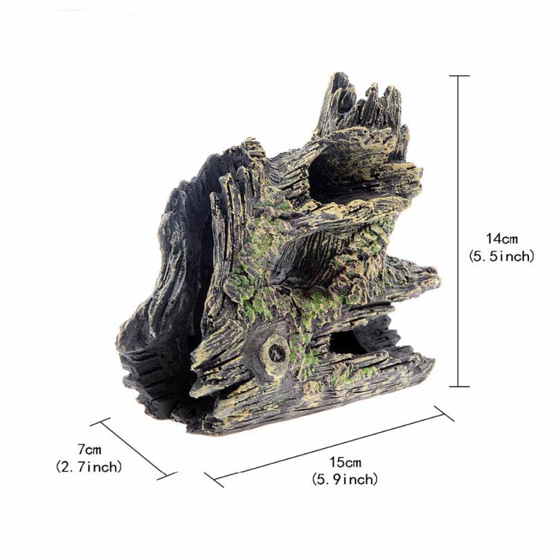 Aquarium Resin Crafts Ornaments Fish Tank Shrimp Shelter Wooden House