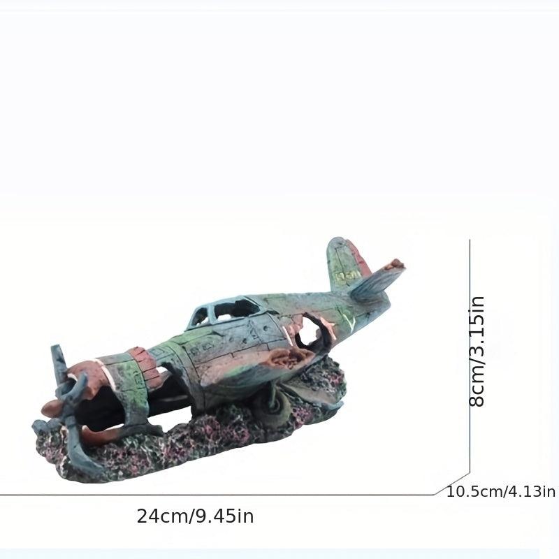 Aquarium Helicopter Wreckage Decor - Enhance Fish Habitat