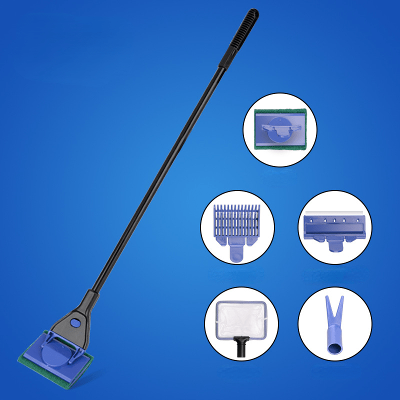 5-in-1 Aquarium Cleaner Set Long Handle Brush