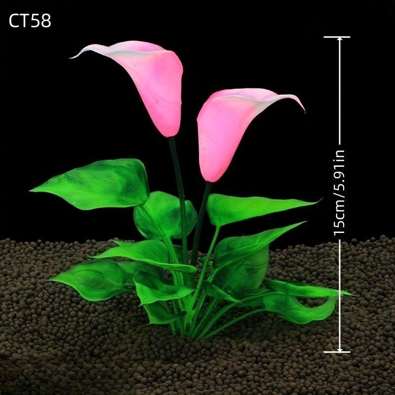 Plastic Aquatic Lotus Fish Tank Ornament