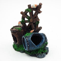 Resin Broken Barrel Aquarium Ornament