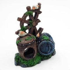 Resin Broken Barrel Aquarium Ornament