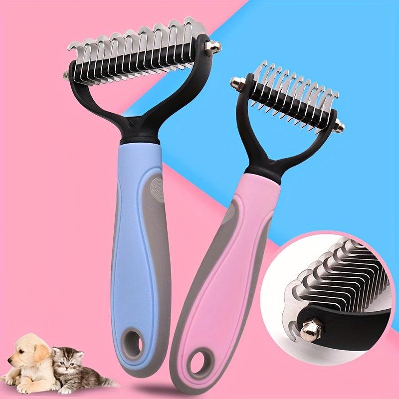 Double Sided Fur Knot Cutter & Hair Removal Comb for Pet Grooming