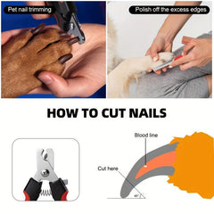 Professional Pet Nail Clippers with Safety Guard for Medium and Large Dogs