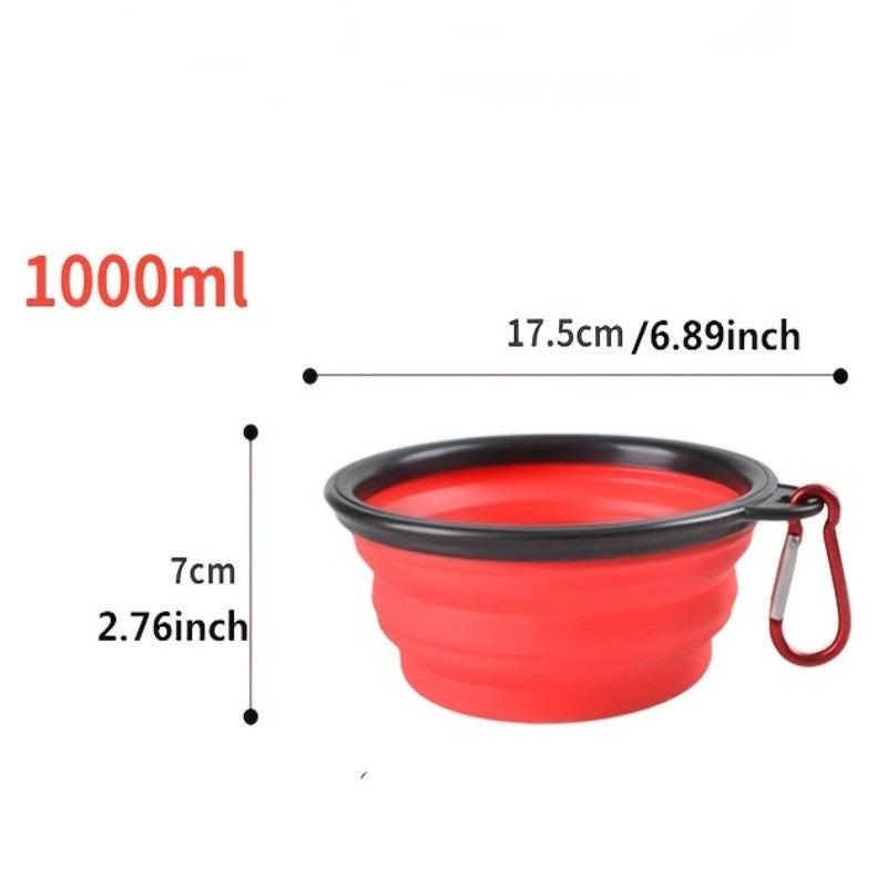 1pc Portable Extra Large Dog Bowl Foldable Silicone Pet Travel Bowl