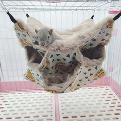 Sugar Glider Perch Warm Three-layer Hammock Small Pet Hanging Squirrel Sleeping