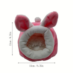 Pink Bunny Hamster Rabbit Warm Nest Sleeping Bag House Small Animal Winter