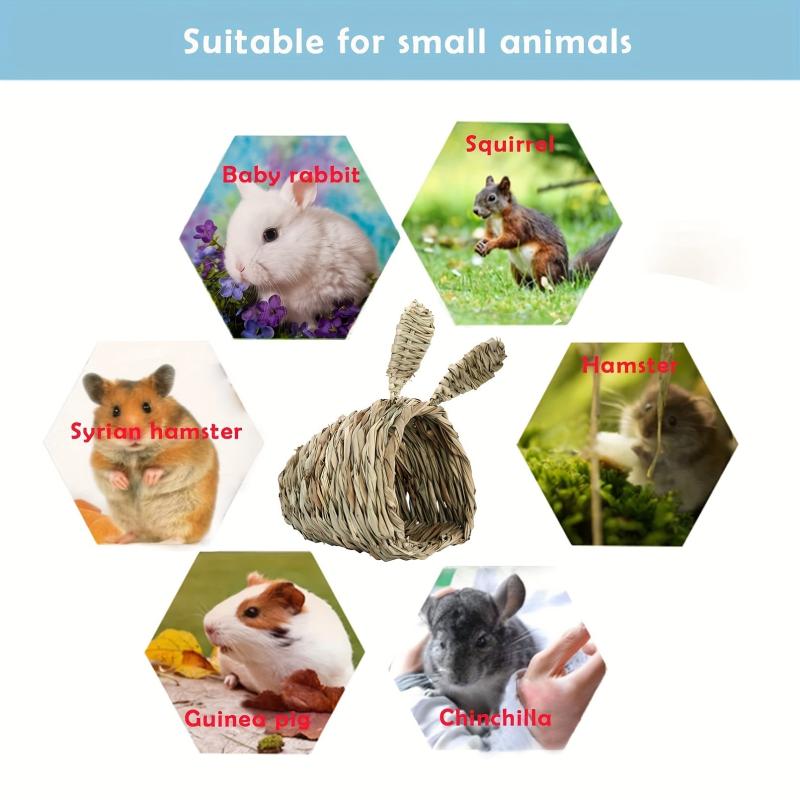 Natural Grass Hideaway Hut for Small Animals
