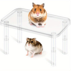 Transparent Hamster Platform Play Stand for Small Pets