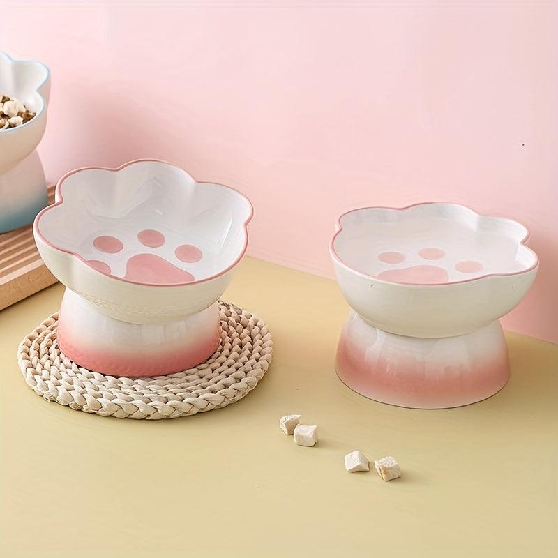 Ceramic Bowl Pet Bowl Raised Pet Dish Cat Dog Food Basin Bowl Pet Supplies
