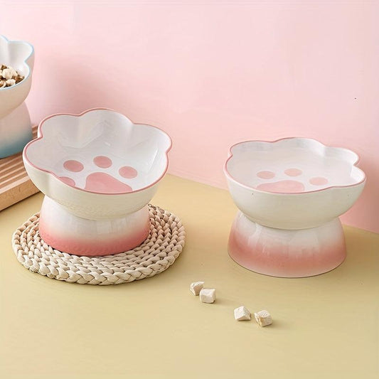Ceramic Bowl Pet Bowl Raised Pet Dish Cat Dog Food Basin Bowl Pet Supplies