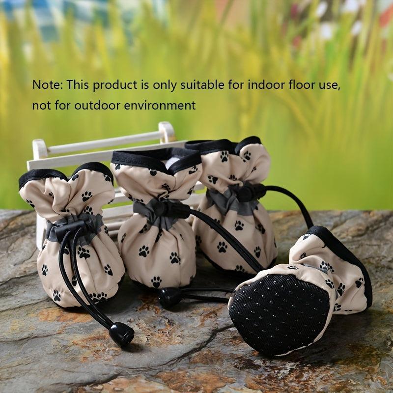 4 Reflective Anti Slip Dog Shoes Pet Boots for All Weather Protection