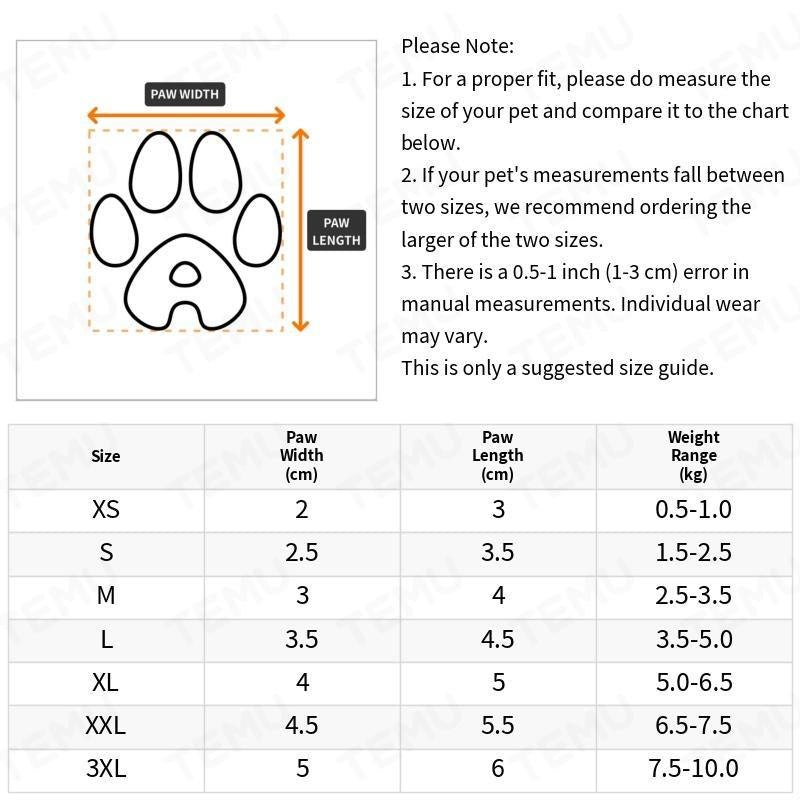 4 Reflective Anti Slip Dog Shoes Pet Boots for All Weather Protection