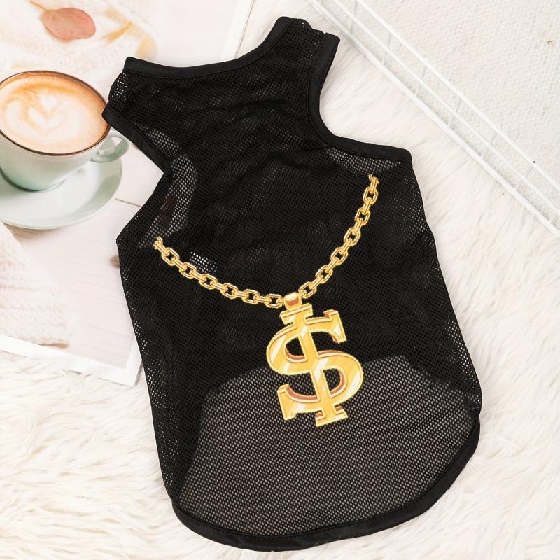 Breathable Mesh Pet Dog Summer T Shirt Sleeveless Hip Hop Apparel