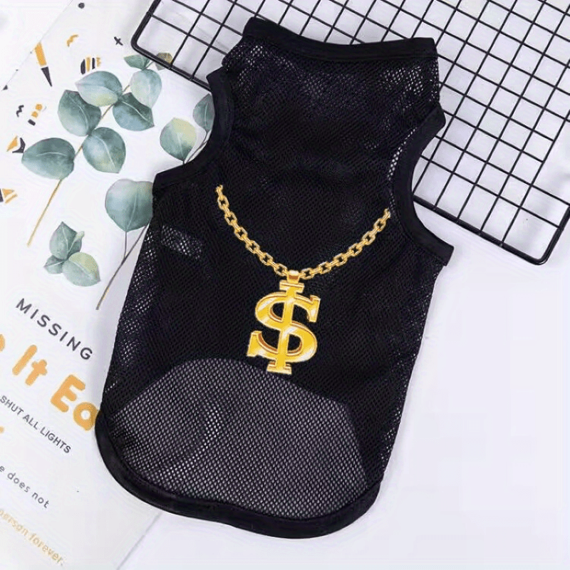 Breathable Mesh Pet Dog Summer T Shirt Sleeveless Hip Hop Apparel