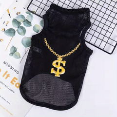 Breathable Mesh Pet Dog Summer T Shirt Sleeveless Hip Hop Apparel
