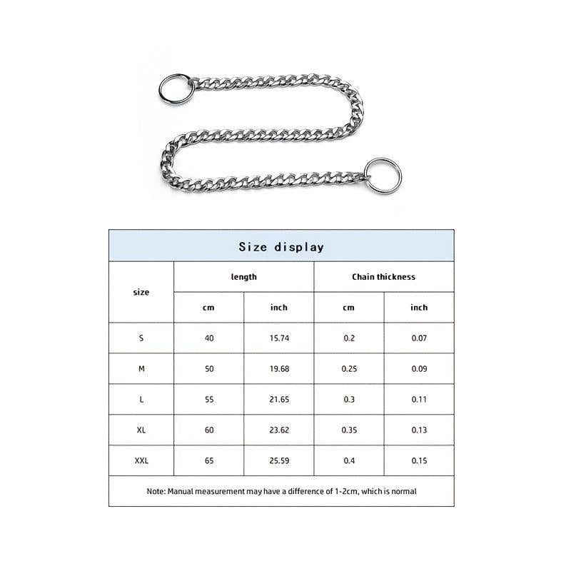 Stainless Steel Dog Collar for Training & Walking - Puppy