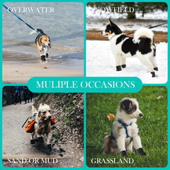 4pcs Waterproof Dog Shoes for Going Out