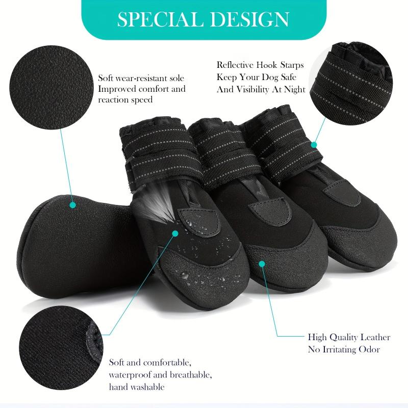 4pcs Waterproof Dog Shoes for Going Out