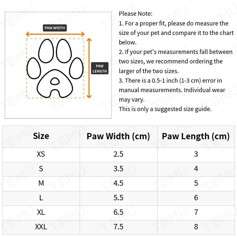 4pcs Waterproof Dog Shoes for Going Out