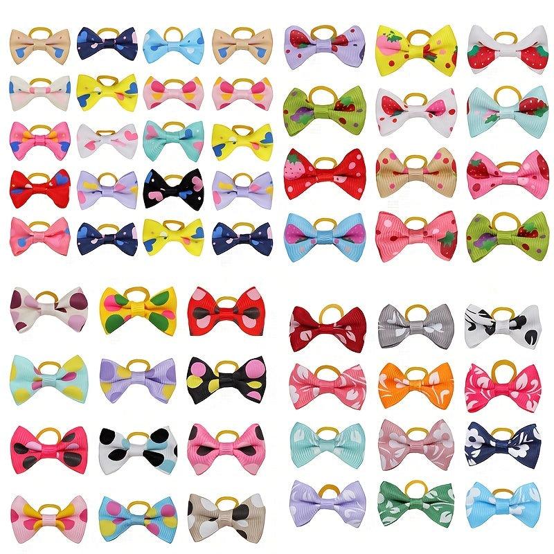 20pcs Pet Hair Accessories: Dog Hair Bands, Cat Bow, Rubber Bands
