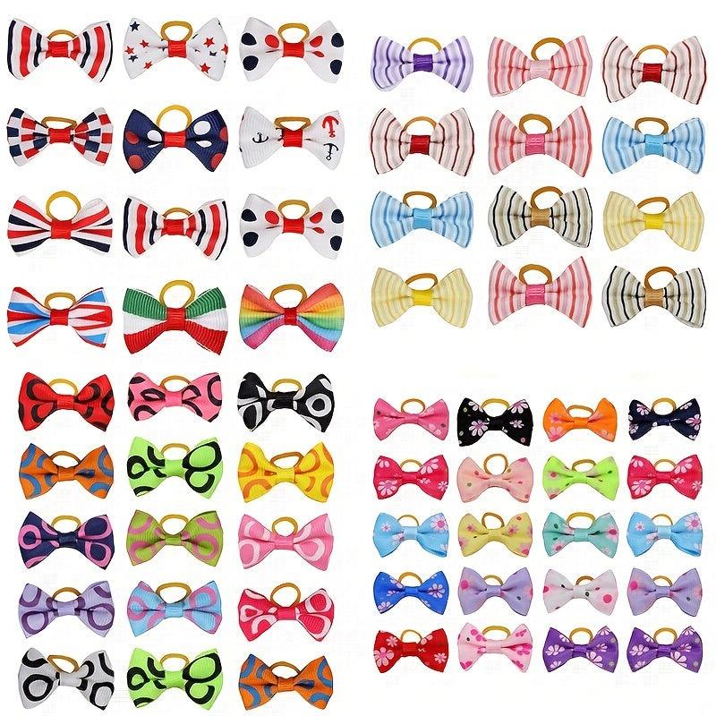 20pcs Pet Hair Accessories: Dog Hair Bands, Cat Bow, Rubber Bands
