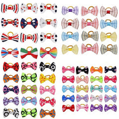 20pcs Pet Hair Accessories: Dog Hair Bands, Cat Bow, Rubber Bands