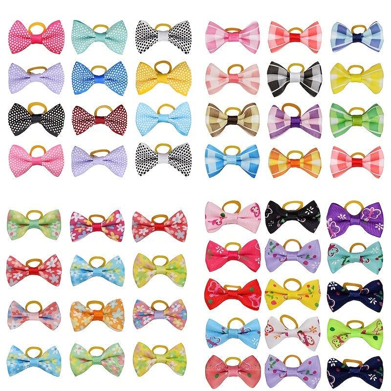 20pcs Pet Hair Accessories: Dog Hair Bands, Cat Bow, Rubber Bands