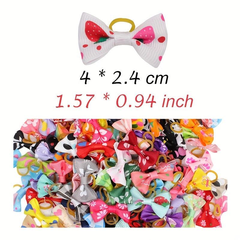 20pcs Pet Hair Accessories: Dog Hair Bands, Cat Bow, Rubber Bands
