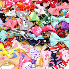 20pcs Pet Hair Accessories: Dog Hair Bands, Cat Bow, Rubber Bands