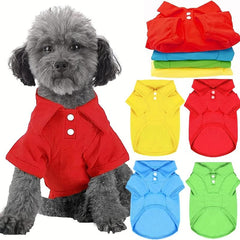 Pet Polo Shirt Casual Lapel Summer Clothes for Dog and Cat