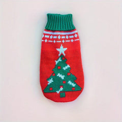 Christmas Pattern Pet Knitted Sweater - Warm Holiday Cloth