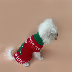 Christmas Pattern Pet Knitted Sweater - Warm Holiday Cloth