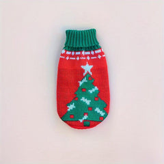 Christmas Pattern Pet Knitted Sweater - Warm Holiday Cloth