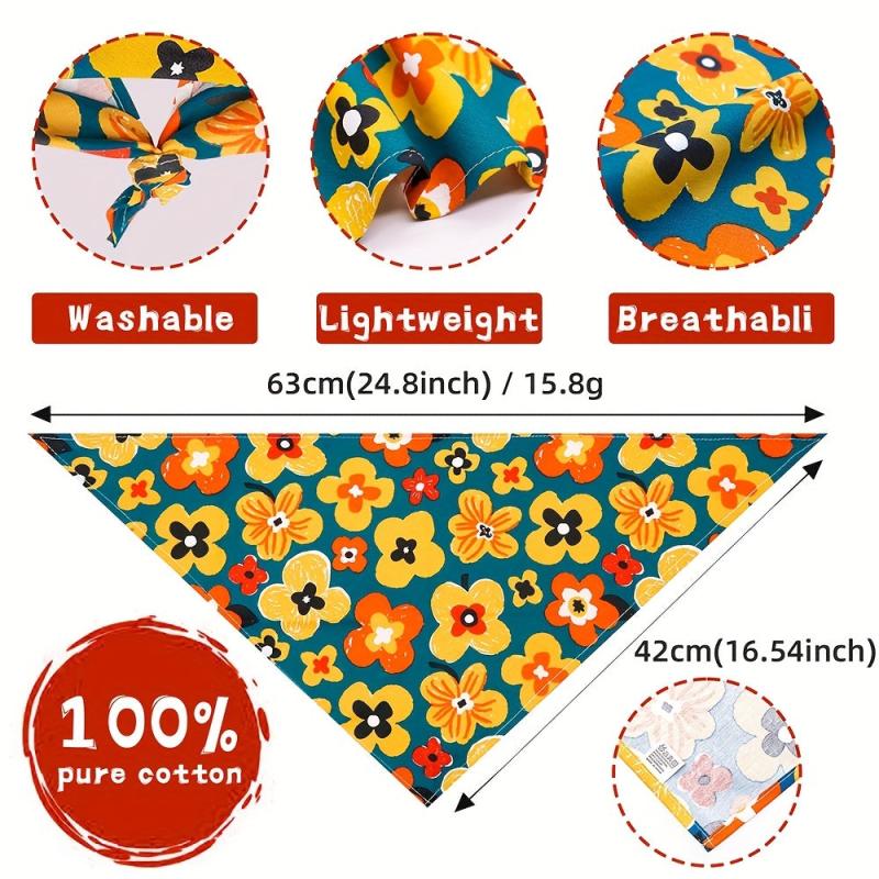 Flower Pet Triangle Towel for Dogs and Cats