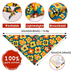 Flower Pet Triangle Towel for Dogs and Cats