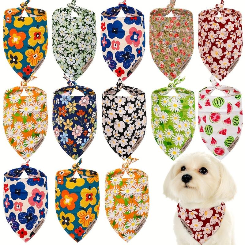 Flower Pet Triangle Towel for Dogs and Cats