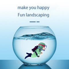 Luminous Green Mini Diver Fish Tank Ornament